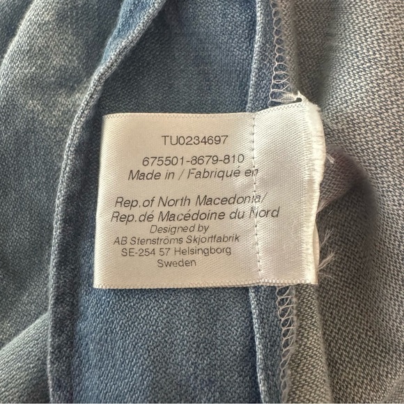 Stenstroms Light Blue Denim Button Up Shirt XL - Picture 9 of 12